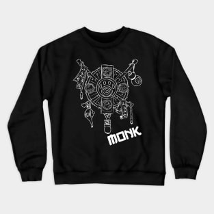 Monk Crest (White) Crewneck Sweatshirt